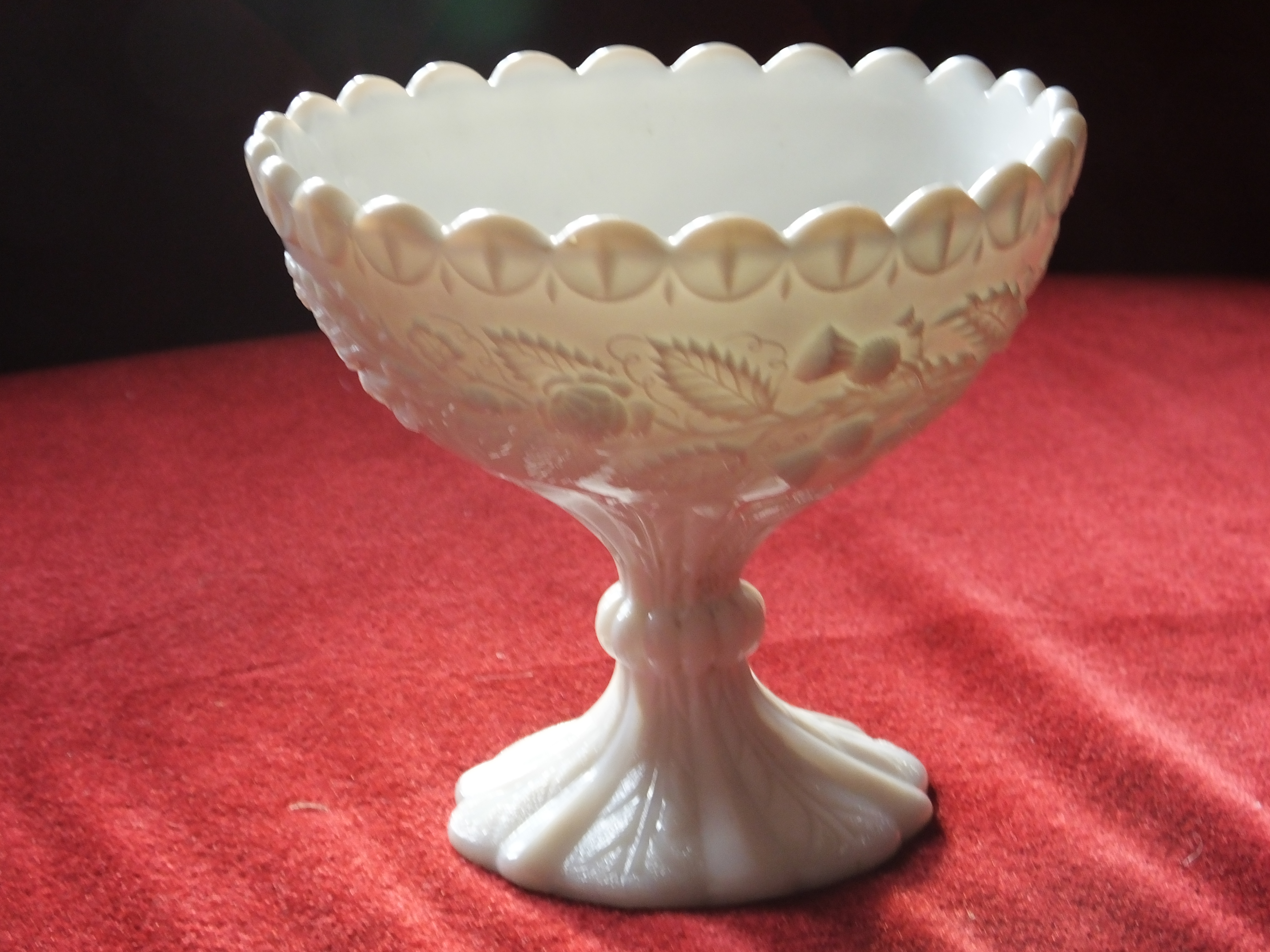 Milk Glass Small Compote. Bill Bagley Glass