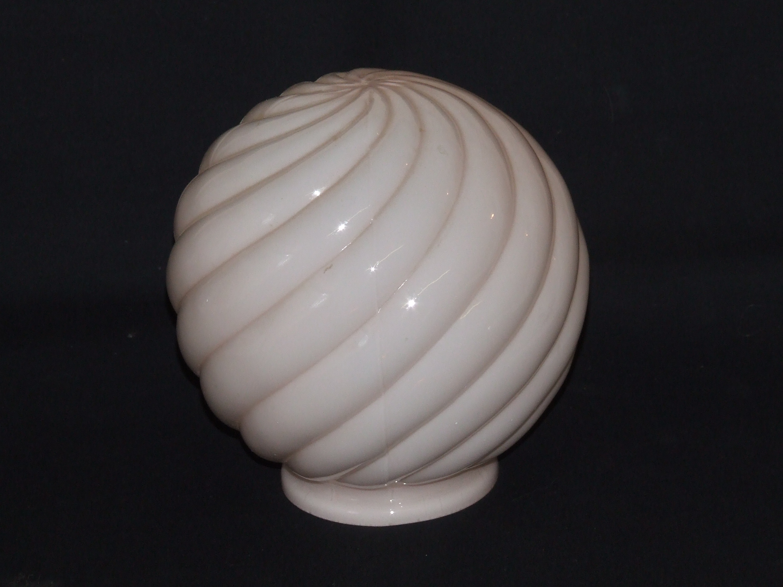 Milk glass globe lamp shade. Bill Bagley Glass