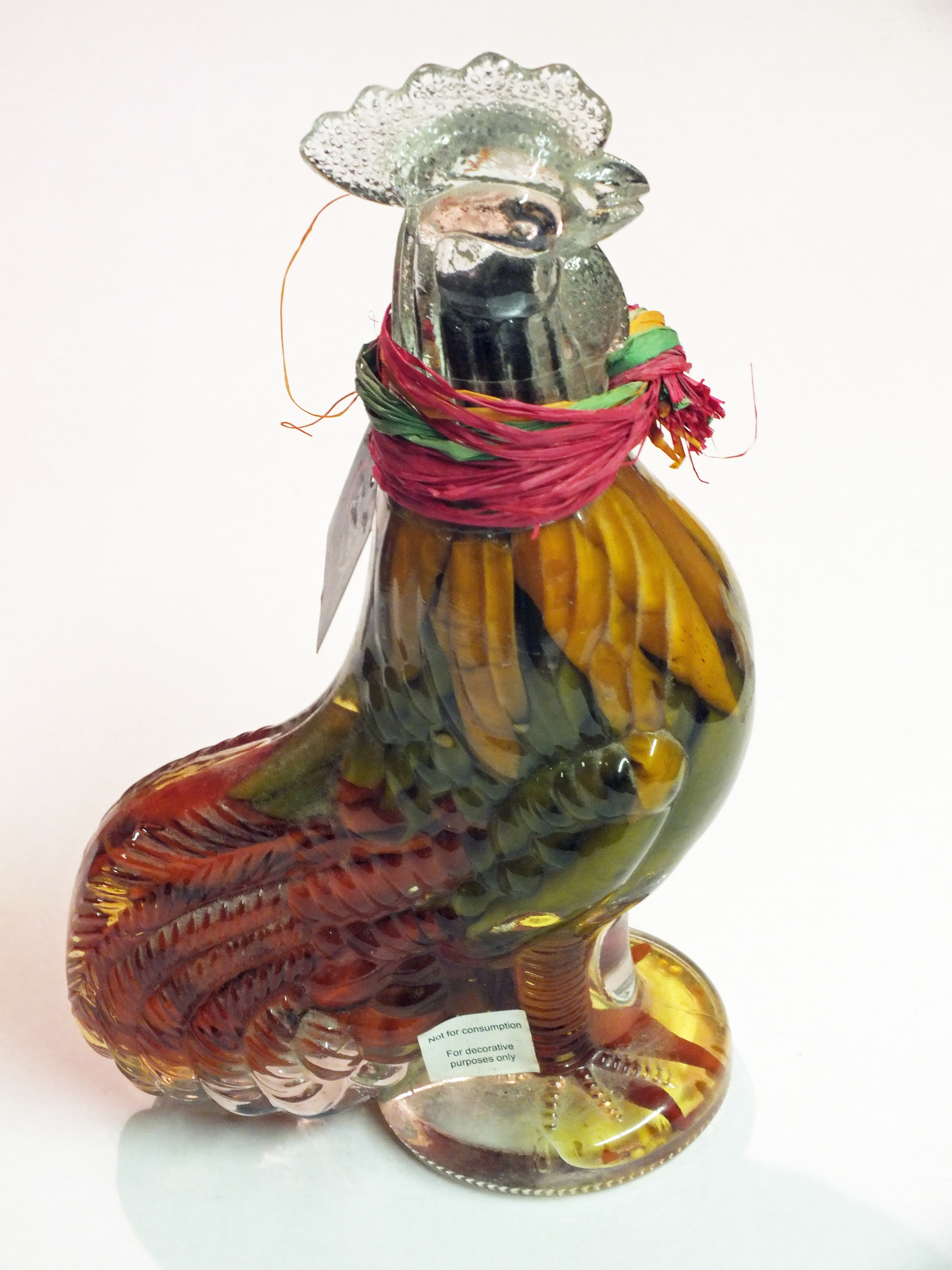 Dunelm Glass cockerel bottle. Bill Bagley Glass