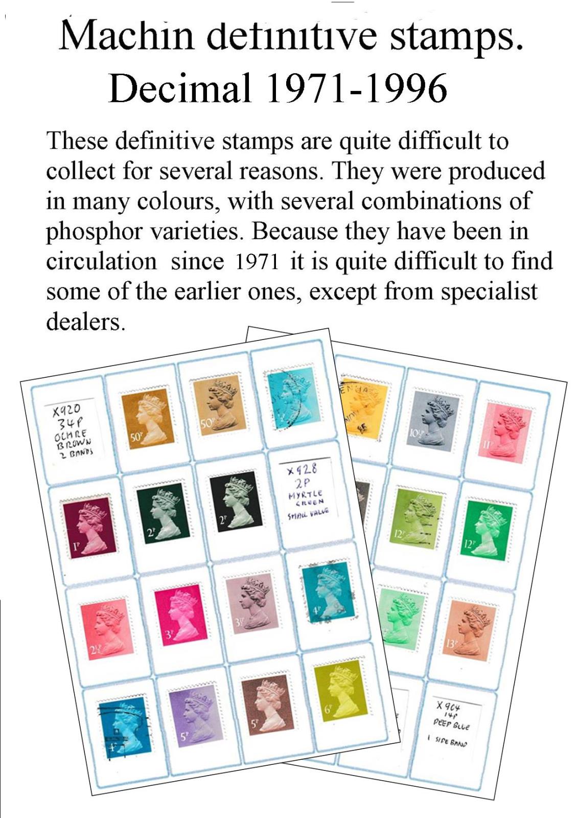 MACHIN DECIMAL DEFINITIVE STAMPS Llanidloes Philately