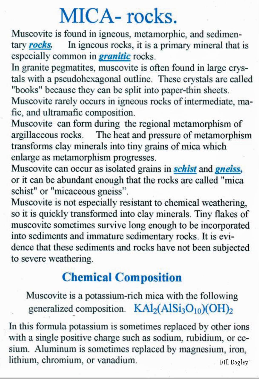 Mica  - rocks. Bills Publications